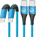 Aioneus iPhone Charger 6ft 2Pack, (MFi Certified) Lightning Cable Fast Charging Nylon Braided iPhone Charging Cord Compatible with iPhone 14 13 12 11 Pro Xr Xs Max 10 8 7Plus 6 SE (Blue)