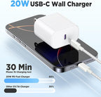 Hzevn 20W USB C Fast Charging for iPhone 17 Air/16/15 Pro Max,3Pack Colorful Mixed Charger Block with Braided Long USB C to C Cables (6/6/10ft) Compatible with iPhone16/15 Pro/15 Plus/iPad Pro