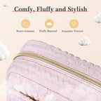 Noozion Makeup Bag Travel Toiletry Bag, Puffy Padded Cosmetic Bag for Women, Makeup Organizer Case, Wide-open Pouch Purse, Travel Essentials