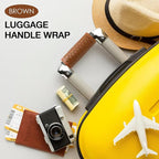 Luggage Handle Wraps -Suitcase Handle Wraps Travel Bag Handle Covers Suitcase Identifier Luggage Makers Covers(3Pcs-Brown)