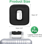 uxcell 5 Pcs Luggage Handle Wrap, Hollow Neoprene Handbag Grip Cover Protector Luggage Identifiers Suitcase Handle Wraps for Luggage Suitcase Travel Bags, White, Black
