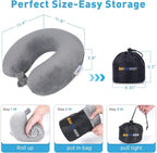 SAIREIDER Airplane Pillow 100% Memory Foam Neck Pillow for Airplanes Flight Rest Best Adjustable Travel Neck Support Pillows-Prevent The Heads from Falling Forward (Grey)
