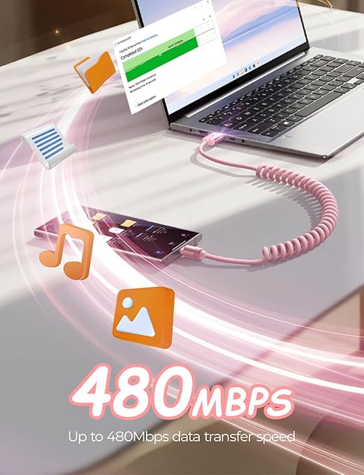 LISEN Pink USB C Cable, Gifts for Women Men 2 Pack for Android Auto & CarPlay Cable, Type C Charger Pink Compatible with iPhone 17/16 Galaxy S25/S24 Car Accessories for Women Wife Girlfriend Sisters