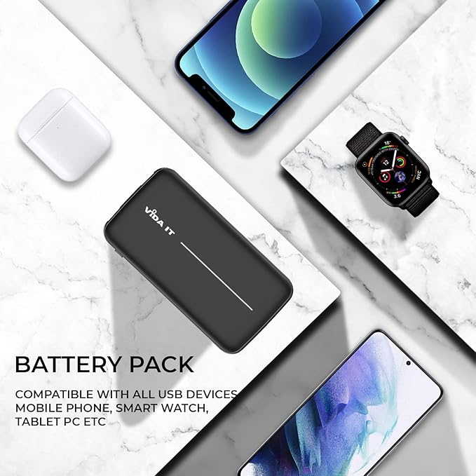 Slim USB 5V 2A Power Bank for Heated Clothing Vest Jacket Battery Pack for Heated Hoodie Coat 10000mAh Portable Phone Charger for iPhone Samsung Cellphone USBC Power Pack for Heated Seat Chair