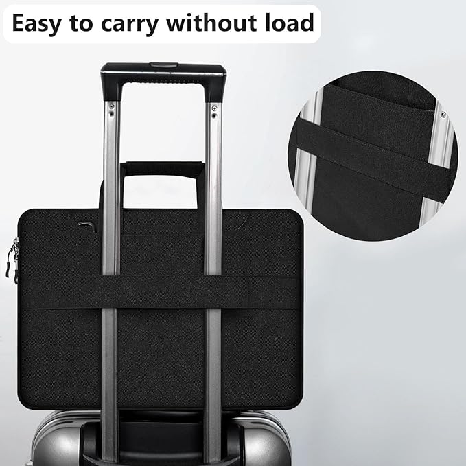 Hseok Laptop Shoulder Bag 15-15.6 inch Shockproof Water-Resistant HandBag with Small Case Compatible with MacBook Pro Neo 16" M5 M4 M3 M2 M1, Mac Pro Air 15", XPS 15/16, Most 15" 15.6" 16",Black