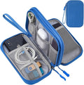 CAAORDKSO Travel Cord Organizer Case, Electronic Accessories Bag, Tech Electronic Case, Electronics Travel Organizer Bag for Cable, USB, Cord, Charger, Phone, Power Bank, Earphone (Blue, Large)