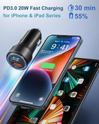 USB C Car Charger 4-Pack, OKRAY 36W Dual USB PD3.0&QC3.0 Fast Charging Phone Car Chargers 12v Cigarette Lighter Adapter Compatible for iPhone 17 16 15 14 13 12 Pro, Samsung Galaxy S25 S24 A35, Pixel 9