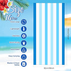 Redbaker 16 Packs 72 x 36 Inches Oversized Vertical Stripe Beach Towel Bulk Extra Large Pool Towels Set Microfiber Quick Dry Swim Towel Blanket for Women Men Adult Bath Travel(Gradient Color)