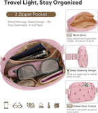 Pritent Fanny Packs for Women Cross Body Bag Waterproof Belt Bag with Adjustable Strap and Zipper Back Pocket Small Crossbody Bags Fashion Waist Packs for Workout Travelling(Strawberry Pink)