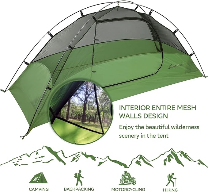 Clostnature Lightweight Tent for Backpacking - 1/2/3/4 Person Ultralight Backpacking Tent, Waterproof Easy Setup Camping Tent, Hiking Tent for Outdoor, Hiking and Mountaineering