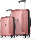 Luggage Sets 2 Piece, 20/28 Inch Lightweight Expandable PC Hardside Durable Suitcases with Spinner Wheels & TSA Lock, Pink