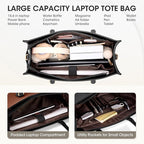 RAINSMORE Laptop Tote Bag for Women 15.6 Inch Large Women Work Bags Waterproof Business Office Teacher Bag Computer Briefcase