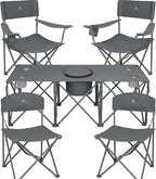 Camping Chair Set of 3, Outdoor Folding Camping Chairs for Heavy People with Cup Holder & Carry Bag,Collapsible Chair Include One Sofa Chair and Two Single Chair,Support up to 500lbs