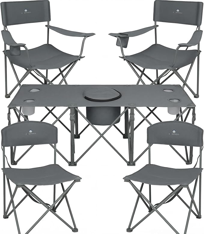 Camping Chair Set of 3, Outdoor Folding Camping Chairs for Heavy People with Cup Holder & Carry Bag,Collapsible Chair Include One Sofa Chair and Two Single Chair,Support up to 500lbs