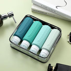 Mrsdry Travel Bottles for Toiletries, Large 6oz Oversize Containers, BPA Free Leak Proof Tubs Refillable Liquid Traveler Accessories with Toiletry Bag for Cometic Shampoo and Lotion Soap (4 Pack)