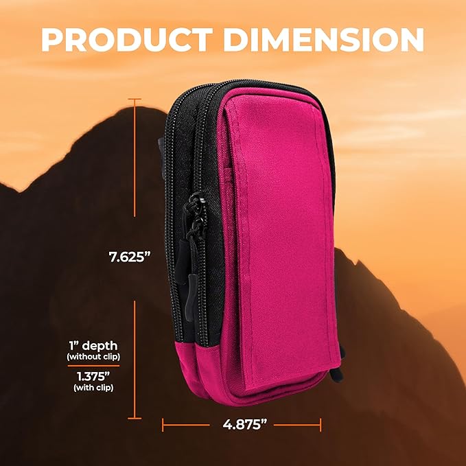 StrapPack Two Zipper Clip-On Pouch - Travel Wallet, Backpack Pouch, Passport Holder