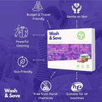 WASH & SAVE Laundry Detergent Sheets - 60 Loads / 30 Sheets | Plant-Based, Eco-Friendly, Hypoallergenic Liquidless Detergent | Perfect for Travel & Dorm - Lavender Meadow