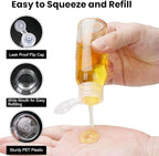 6 Pack 3.4oz Travel Bottles for Toiletries Leak Proof Travel Size Toiletries TSA Approved Squeeze Bottles with Flip Cap Wide Mouth Containers for Shampoo Conditioner Body Wash Lotion(Clear)