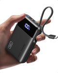 INIU 20000mAh Power Bank, Small 45W PD Fast Charging Portable Charger with Built-in USB C Cable, Flight-Safe Travel External Phone Battery Pack for iPhone 17 16 Pro Max Samsung S25 S26 Google iPad etc