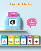 Airbition Talking Flash Cards for Toddlers 1 2 3 4 Year Olds, Montessori Language Learning Toys with 224 Words, Pocket Speech Therapy Toys, and Speech Development Educational Playthings for Children