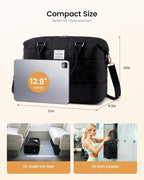 LOVEVOOK Travel Duffel Bag - Versatile Weekender Bag for Women, Puffer Carry On & Overnight Bag for Short Trips, Black
