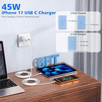 iPhone Charger Fast Charging,[Apple MFi Certified] 45W Dual Quick Apple Charger 2Pack 6FT Type C Block USB C to C Cable for iPhone 17E/17 ProMax/Air/17 Pro/16 Pro Max/16Pro/16E/15 ProMax/Plus,iPad Pro