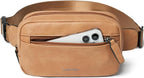 LATMAP 2L Fanny Packs Everywhere Belt Bag Small Fashion Crossbody Waist Pack Faux Leather Waterproof Sling Chest Bag For Women Tan