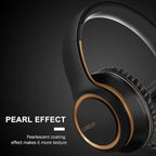Lorelei X8 Over-Ear Wired Headphones with Microphone with 1.45m-Tangle-Free Nylon Line&3.5mm Plug,Lightweight Foldable & Portable Headphones for Smartphone,Tablet,Computer,Mp3/4(Black-Gold)