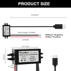 PlusRoc Waterproof DC 12V/24V to 5V 5A Step Down Converter, 25W USB-C Power Adapter for Raspberry Pi 5, Pi 4, Cellphone, and More (2-Pack)