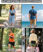 Fanny Pack Crossbody bags for Women Men, 2L Everywhere Belt Bag, Fashion Waist Packs, 5-Zipper Pockets Waist Bag with Adjustable Strap