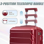Kids Luggage Sets for Girls, 2 Piece Luggage Set, 20 Inch Rotating Wheel Suitcase with 14 Inch Cosmetic Case, Lightweight Hardshell Suitcase with 360° Spinner Wheels for Travel (Red)