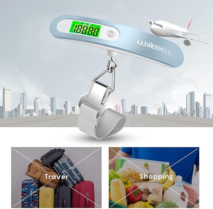 Digital Luggage Scale Vacation Travel Essentials Accessories Gifts for Traveler Portable Suitcase Handheld Weight Scale 110 lbs Hanging Baggage Travel Must Haves