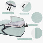 CherryNow Compression Packing Cubes, 7 Set Packing Cubes for Travel, Travel Essentials for Suitcase, Luggage Organizer Bags for Travel with Shoe Bag, Grey Blue