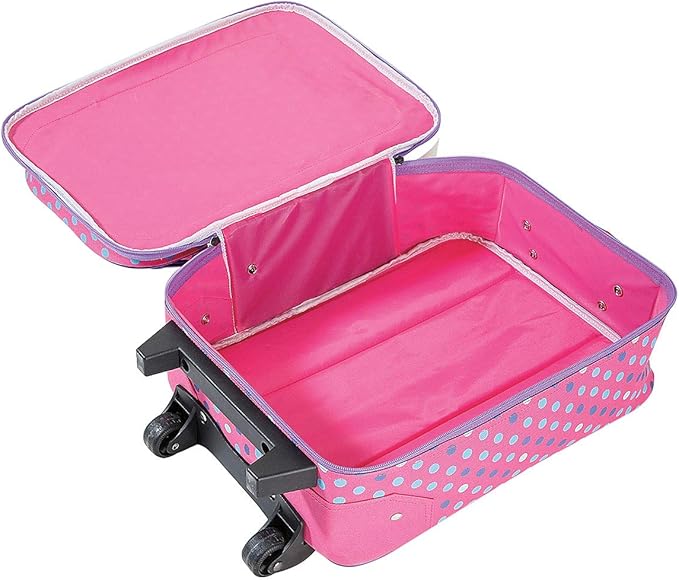 Lillian Vernon Personalized Kids Suitcases for Girls, 5-Pocket 3-D Butterfly Design Rolling Luggage Set, Customizable Travel Carrier on Wheels