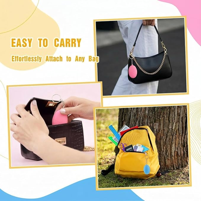 Tellegloww 8 Pcs Personal Safety Alarm for Women 120db Loud Sound Personal Siren Self Defense Keychain for Women Elderly Joggers Night Workers