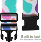 Luggage Straps for Suitcases TSA Approved Easy Pack Organized Suitcase Strap, Luggage Strap, Luggage Belt Strap, Bag Straps for Luggage. Buckle Straps Travel Accessories (Cow Printing)