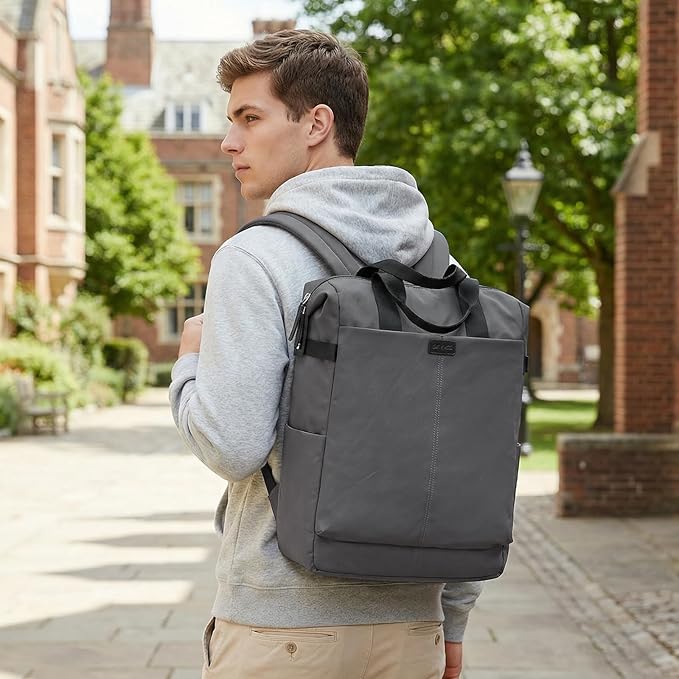 G4Free Protective 16" Laptop Backpack, Large Work Bag for Men Women, Slim Casual Backpacks for Travel, College, Business, Dark Gray