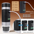 Portable Electric Espresso Machine with Removeable Battery, Mini Travel Coffee Maker, 3-in-1 Car Coffee Maker Self-Heating with USB-C for RV Hiking Office Camping (Ground Coffee & Capsule Compatible)