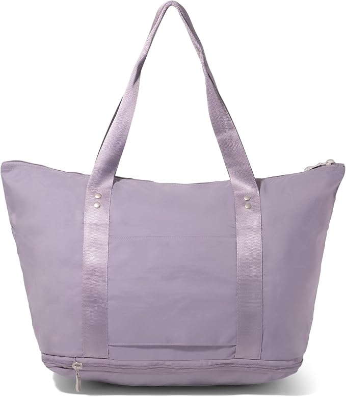 Baggallini Carryall Expandable Lightweight Travel Tote 22" Packable Folding Compact Nylon Washable Weekender w/Luggage Sleeve