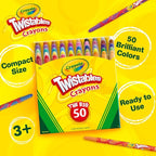 Crayola Mini Twistables Crayons for Kids (50ct), Cute Back to School Supplies for Kids, Crayons for Coloring Books, Gift for Toddlers Girls & Boys, Arts & Crafts, 3+