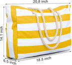 Becokan Beach Bags for Women Large Waterproof Beach Tote Bag Zipper Beach Bags Waterproof Sandproof Swim Pool Bag Large Tote