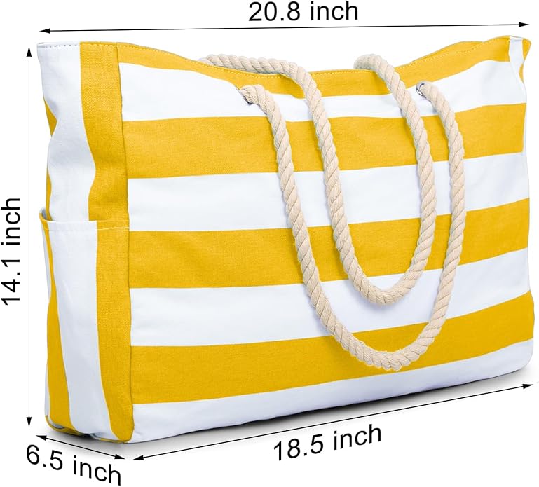 Becokan Beach Bags for Women Large Waterproof Beach Tote Bag Zipper Beach Bags Waterproof Sandproof Swim Pool Bag Large Tote