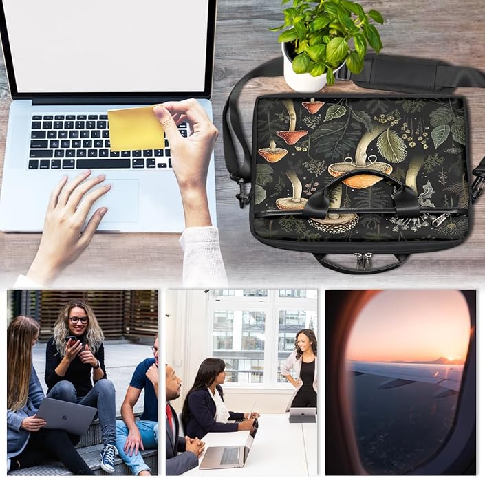 Laptop Shoulder Bag for Women Men, Waterproof Computer Case Messenger Bag Briefcase for Business Office Travel