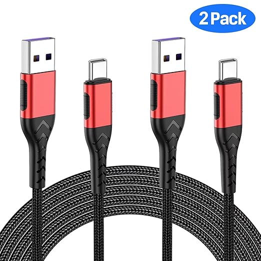 Durcord USB C Charger Cable, Upgarded 2Pack 6ft USB Fast ChargingType C Charging Cord Cable, Type C Charger Premium Nylon Braided USB Cable Compatible with iPhone 15 Pro/Plus/Max/Android/Phone/Pad-Red