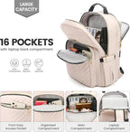 LOVEVOOK Laptop Backpack for Women 15.6 inch,Cute Womens Travel Purse,Professional Computer Bag,Waterproof Work Business College Teacher Bags Carry on with USB Port,Nude