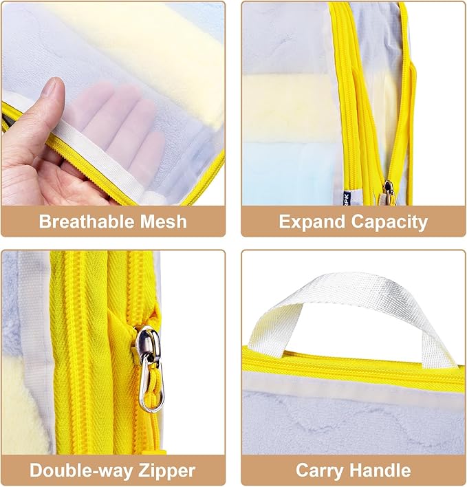 PFEYRPK Lightweight Compression Packing Cubes for Suitcases, Compressible Expandable Travel Packing Organizer with Clear Toiletries and Backpack Bag, Travel Essentials for Carry on Luggage 7 Set
