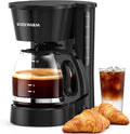 Coffee Maker, 12 Cup Drip Coffee Machine with Glass Carafe, Compatible with Ground&Tea Leaves – Portable Small Cafetera for Home, Office, Travel & Camping-Black