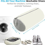 Shoe Washing Machine Bag | Laundry Shoe Bag for Washer and Dryer, 2pcs Reusable Shoes Cleaner Bags, Chenille Microfiber for Sneakers Tennis Shoes, Zipper with Lock Ring