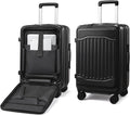 LOVEVOOK Carry On Luggage 22x14x9 Airline Approved, Expandable Hard Shell Suitcase with Spinner Wheels, USB Charging Port & Front Pocket, PC Hardside Rolling Luggage with TSA Lock for Travel