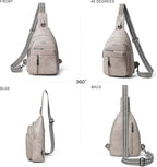 LATMAP 7L Sling Bag For Women Men Backpack Fanny Pack Crossbody Chest Travel Shoulder Belt Bags Purse Handbag PU Leather